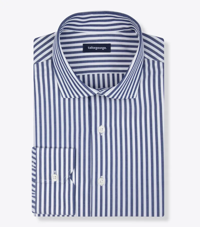 Easy-iron plain white poplin shirt