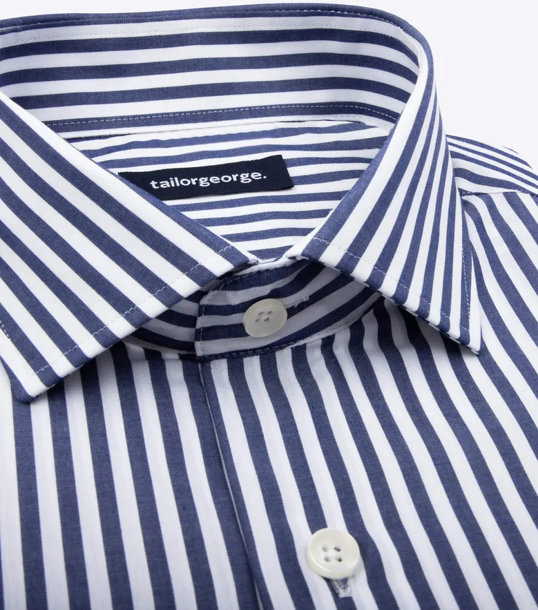 Easy-iron plain white poplin shirt