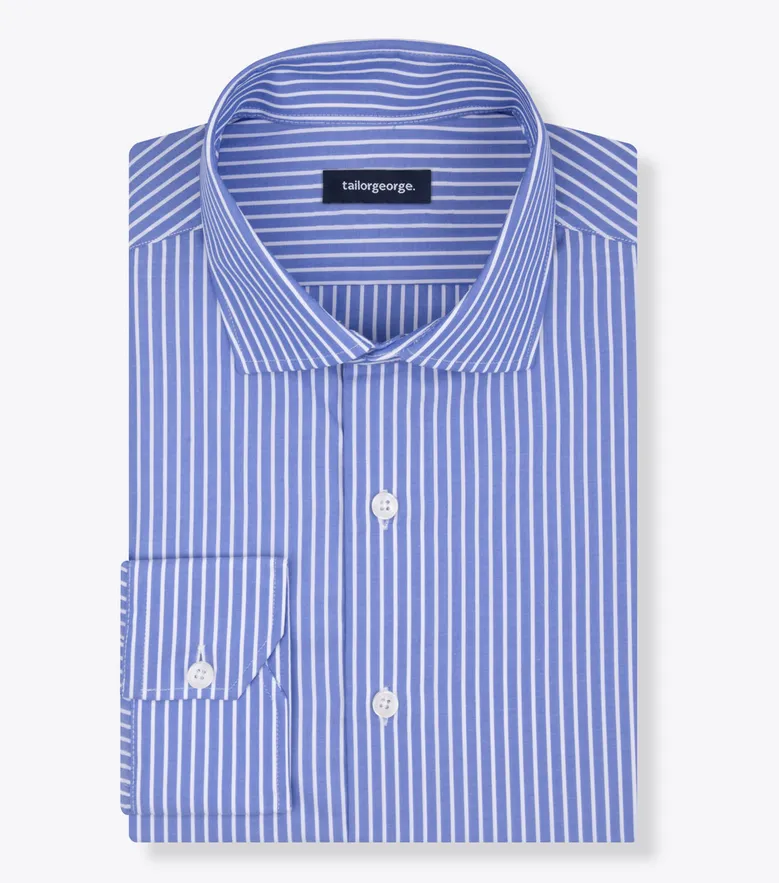 Easy-iron plain white poplin shirt