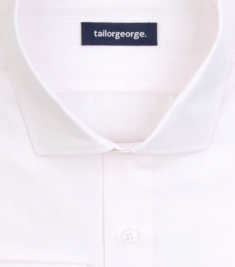 Easy-iron plain white poplin shirt