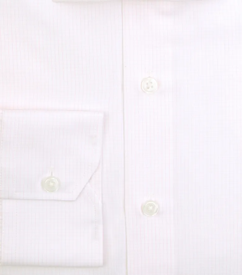 Easy-iron plain white poplin shirt