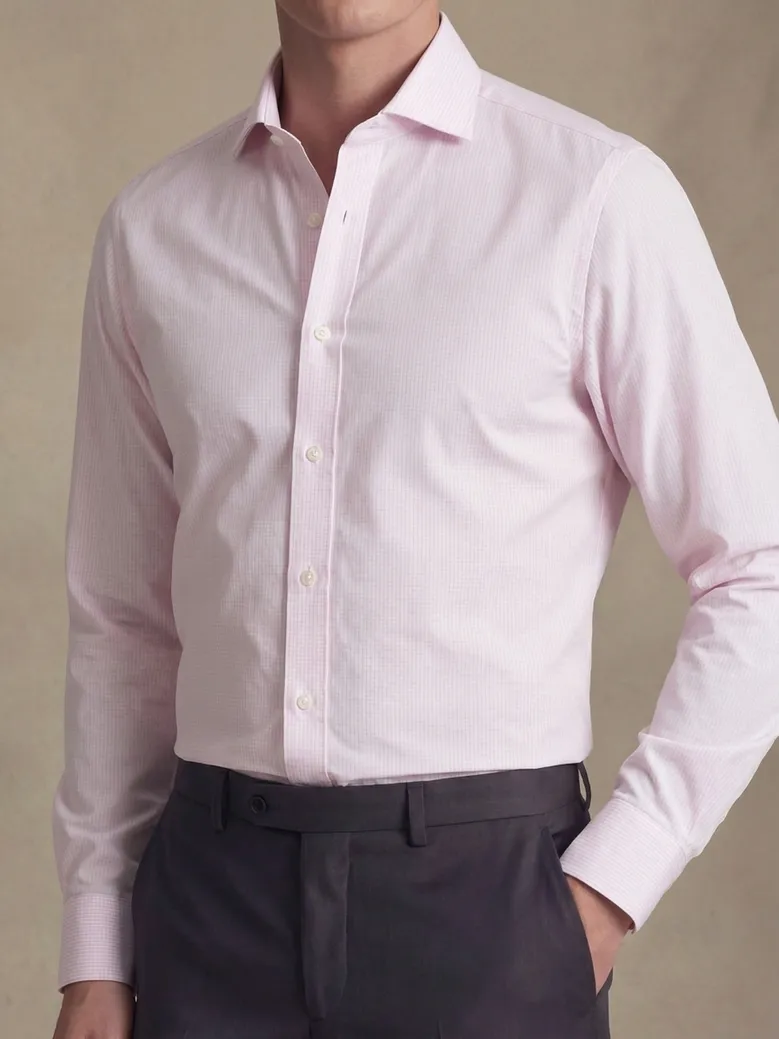 Easy-iron plain white poplin shirt