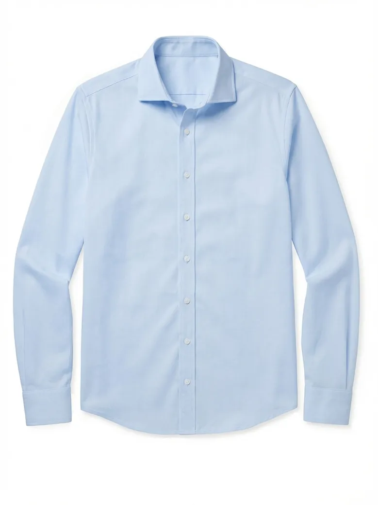 Easy-iron plain white poplin shirt