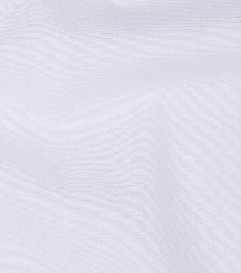 Easy-iron plain white poplin shirt