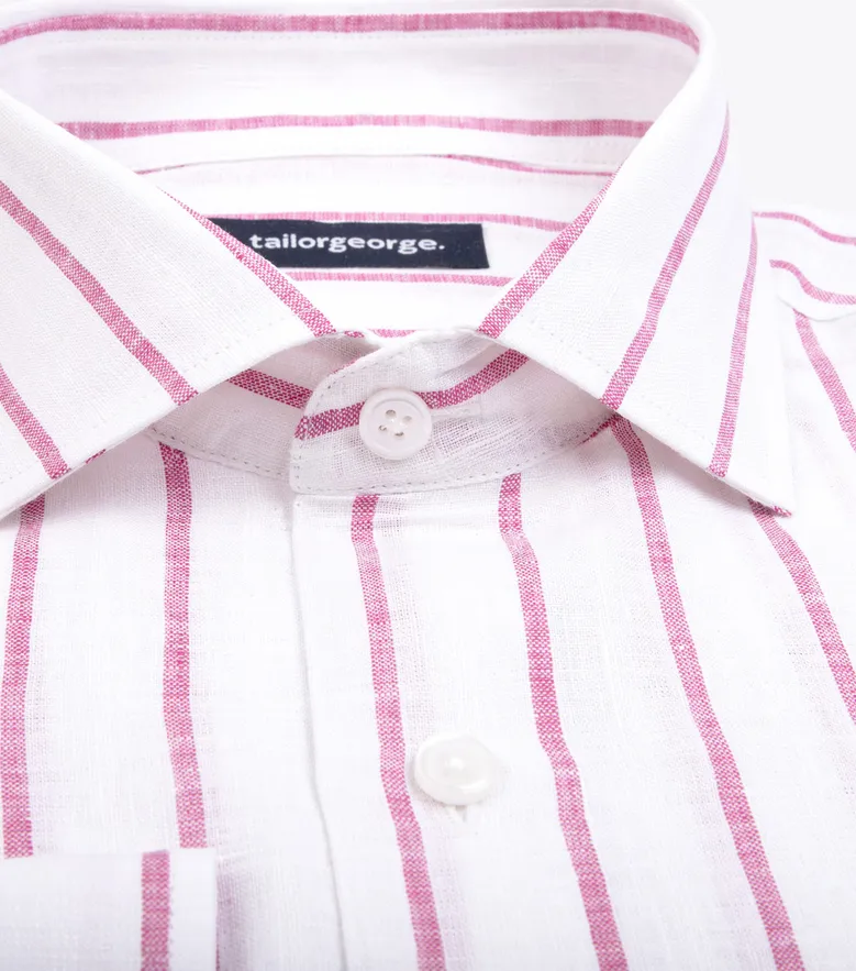 Easy-iron plain white poplin shirt