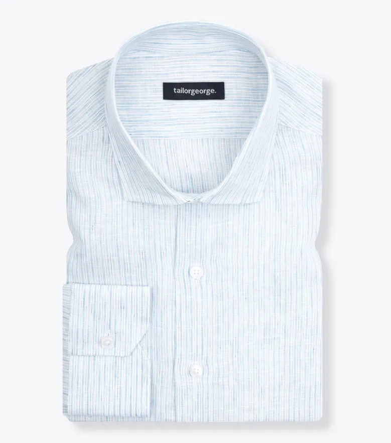 Easy-iron plain white poplin shirt