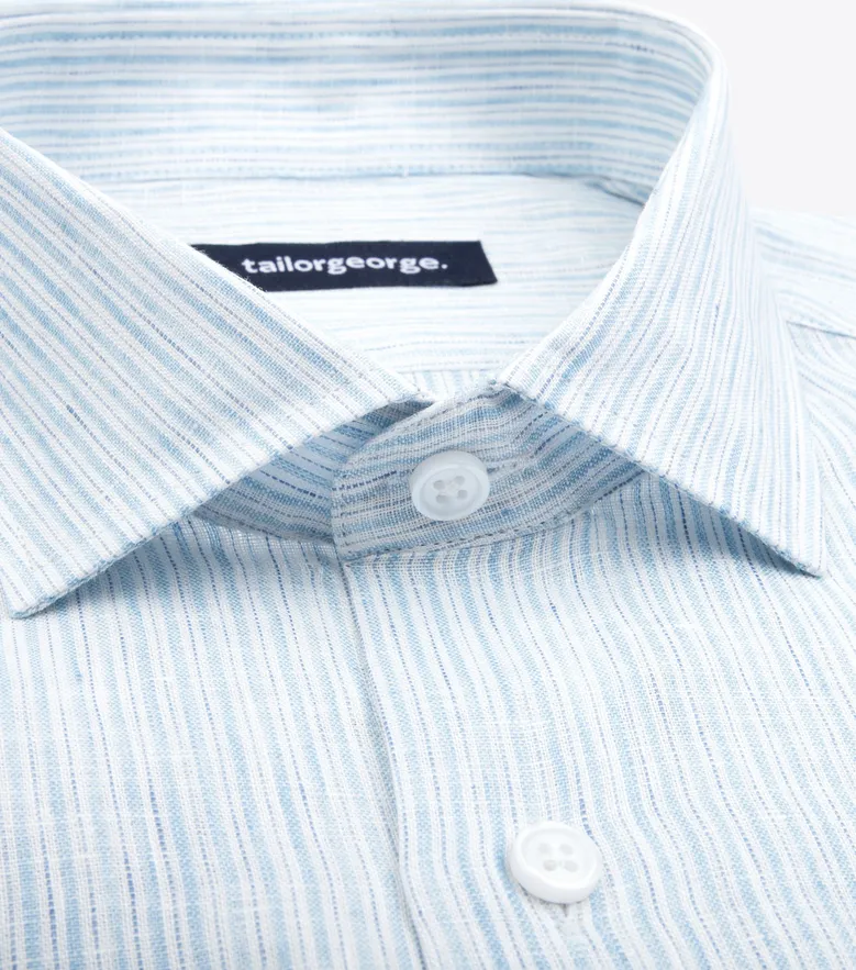 Easy-iron plain white poplin shirt