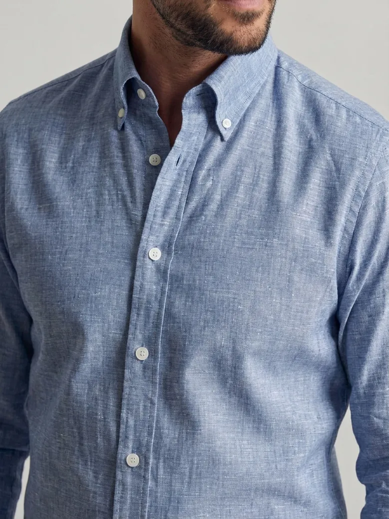 Easy-iron plain white poplin shirt
