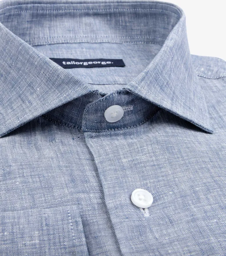 Easy-iron plain white poplin shirt