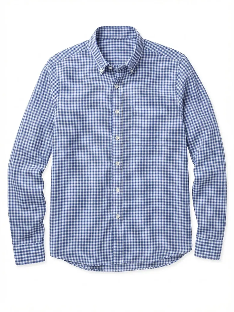 Easy-iron plain white poplin shirt
