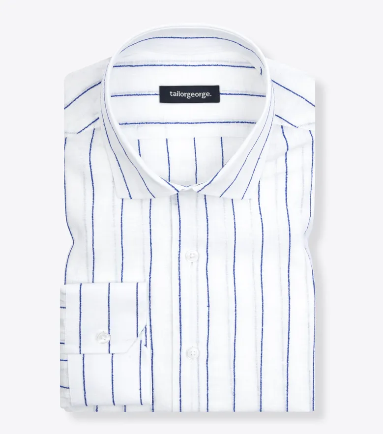 Easy-iron plain white poplin shirt