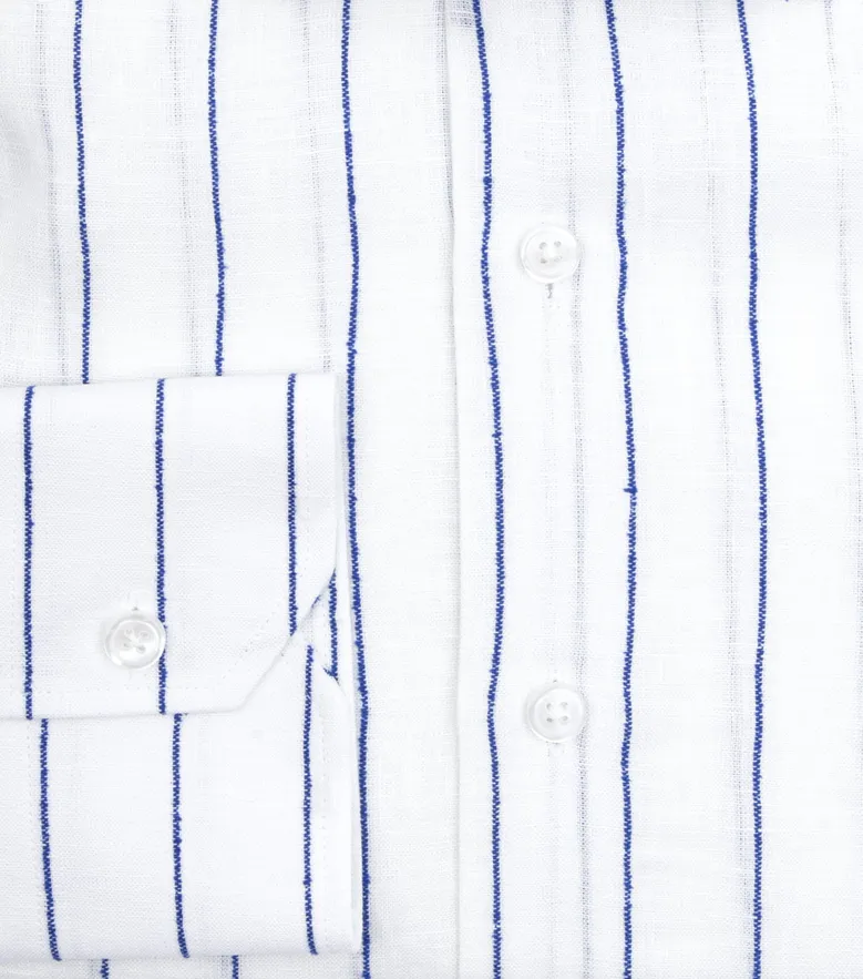 Easy-iron plain white poplin shirt