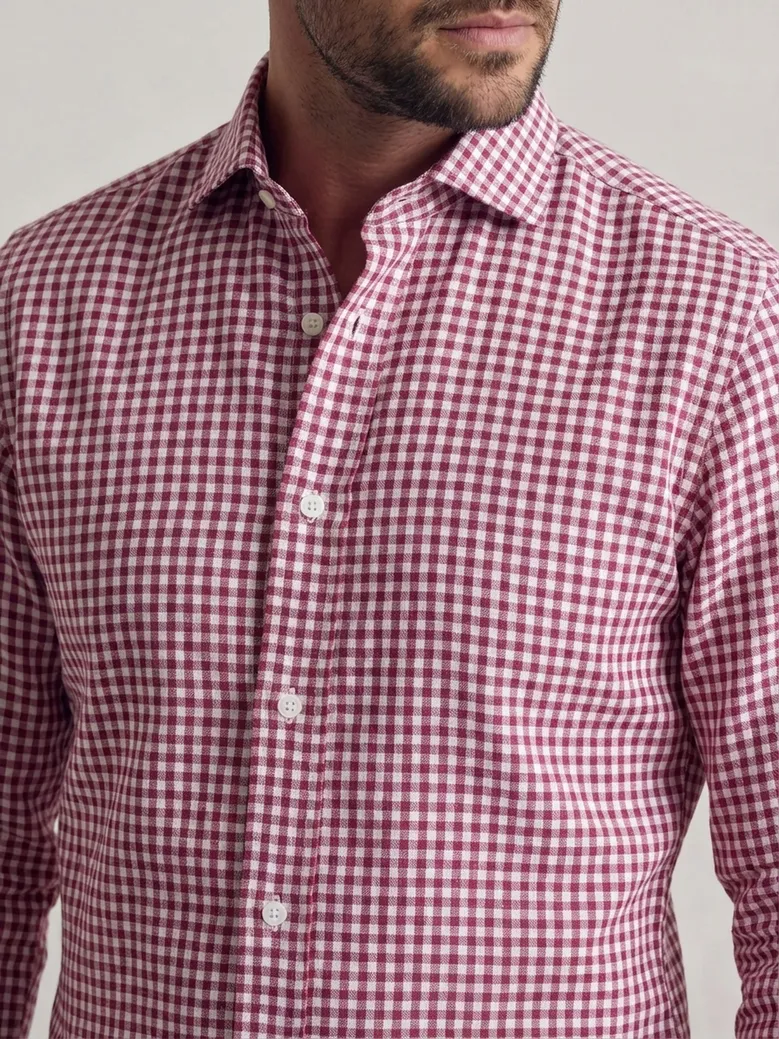 Easy-iron plain white poplin shirt