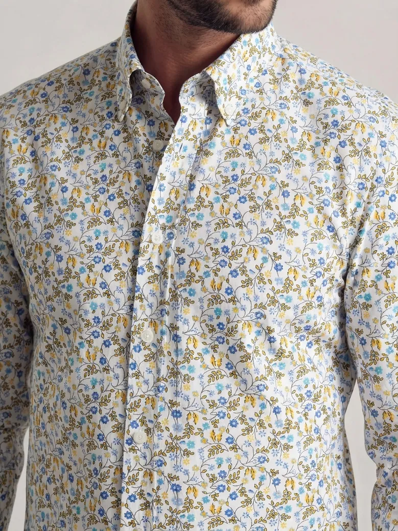 Easy-iron plain white poplin shirt