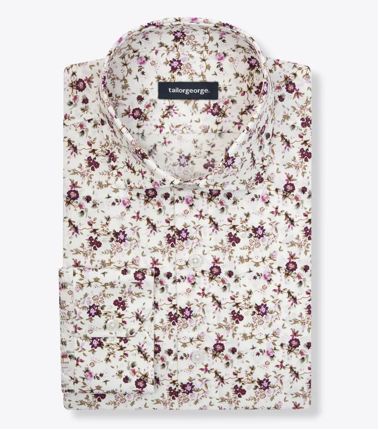 Easy-iron plain white poplin shirt