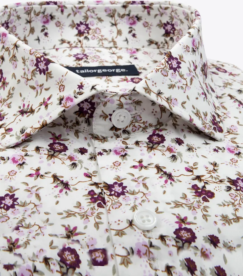 Easy-iron plain white poplin shirt