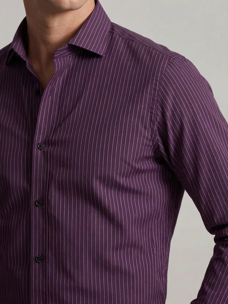Easy-iron plain white poplin shirt