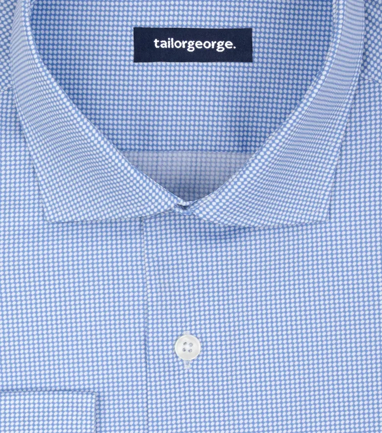 Easy-iron plain white poplin shirt