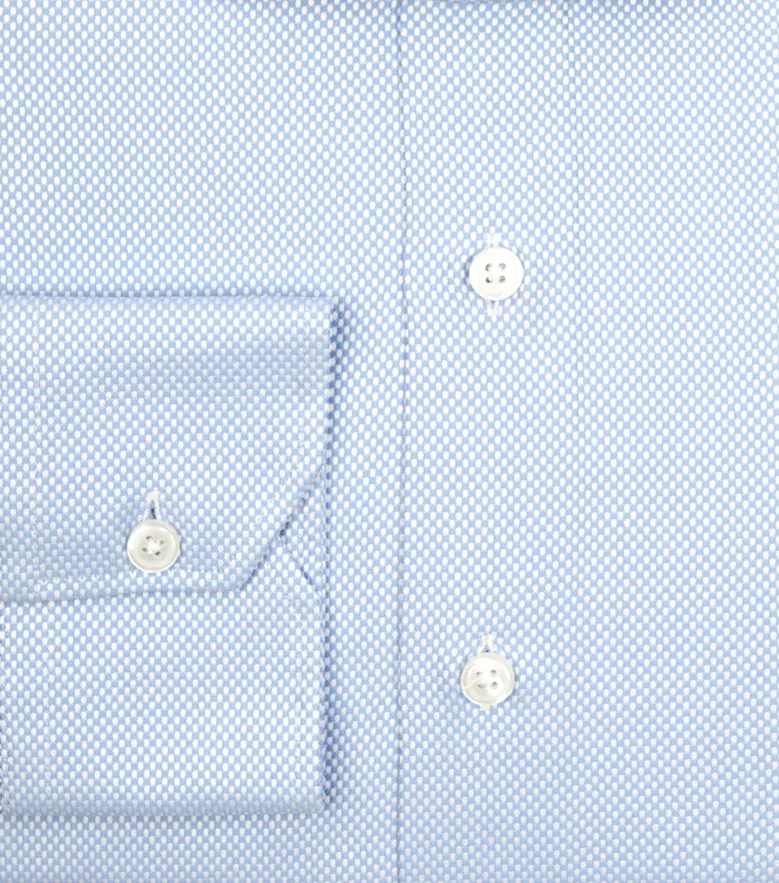 Easy-iron plain white poplin shirt