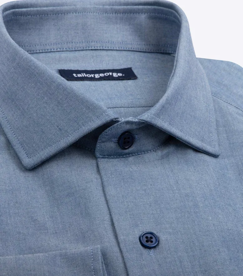 Easy-iron plain white poplin shirt