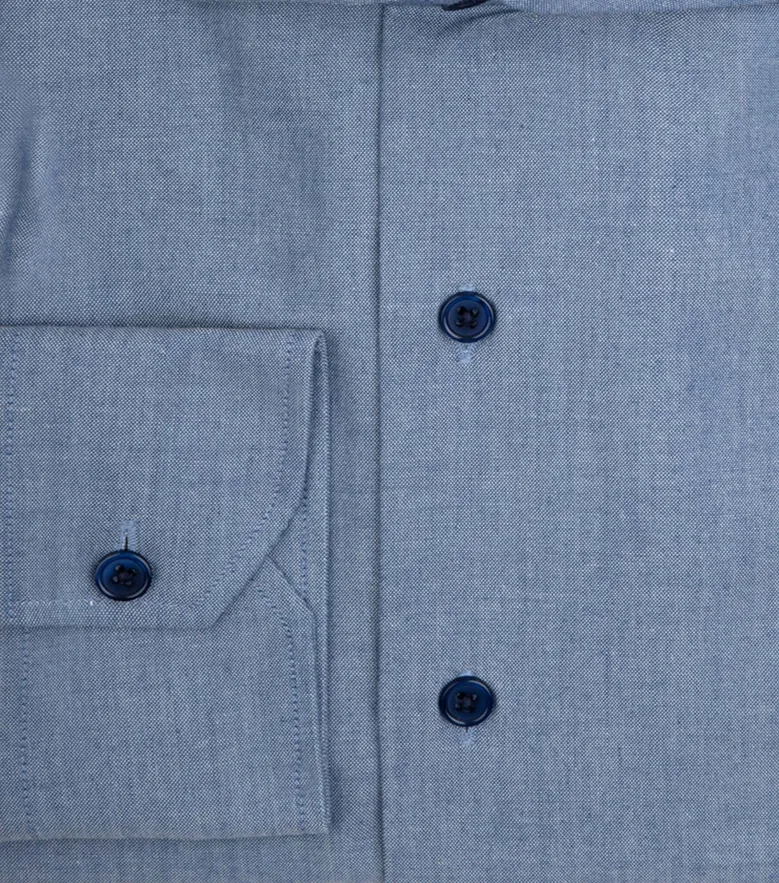 Easy-iron plain white poplin shirt