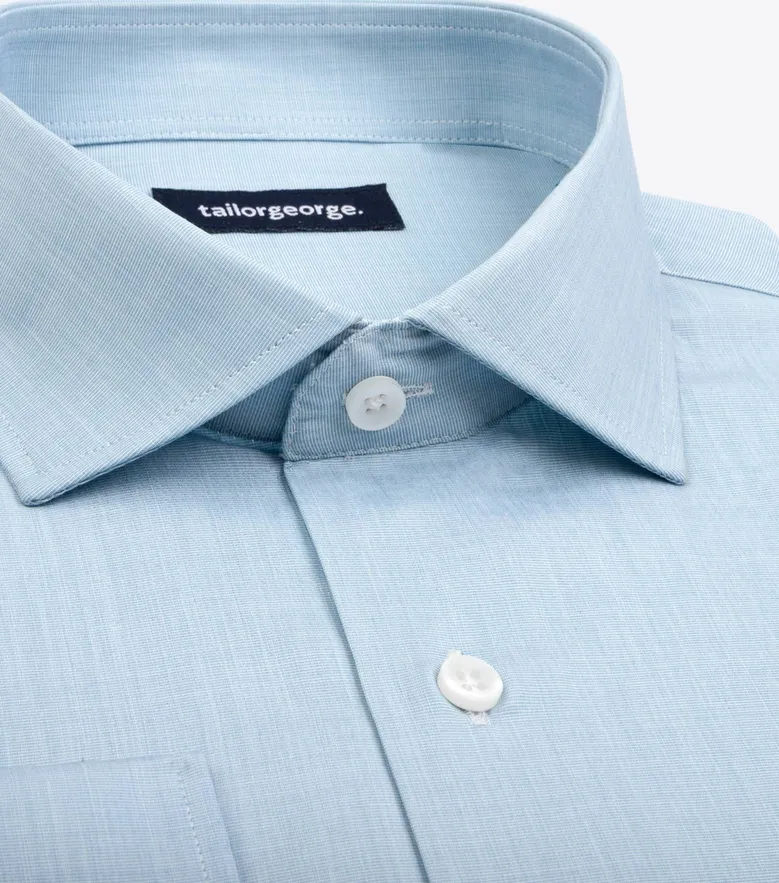 Easy-iron plain white poplin shirt
