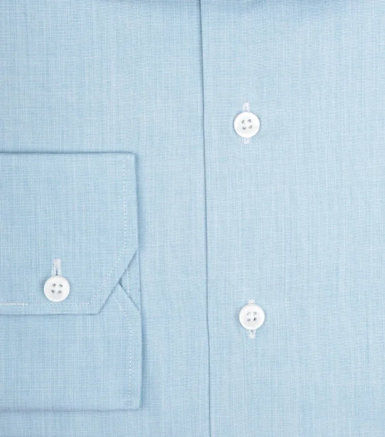Easy-iron plain white poplin shirt