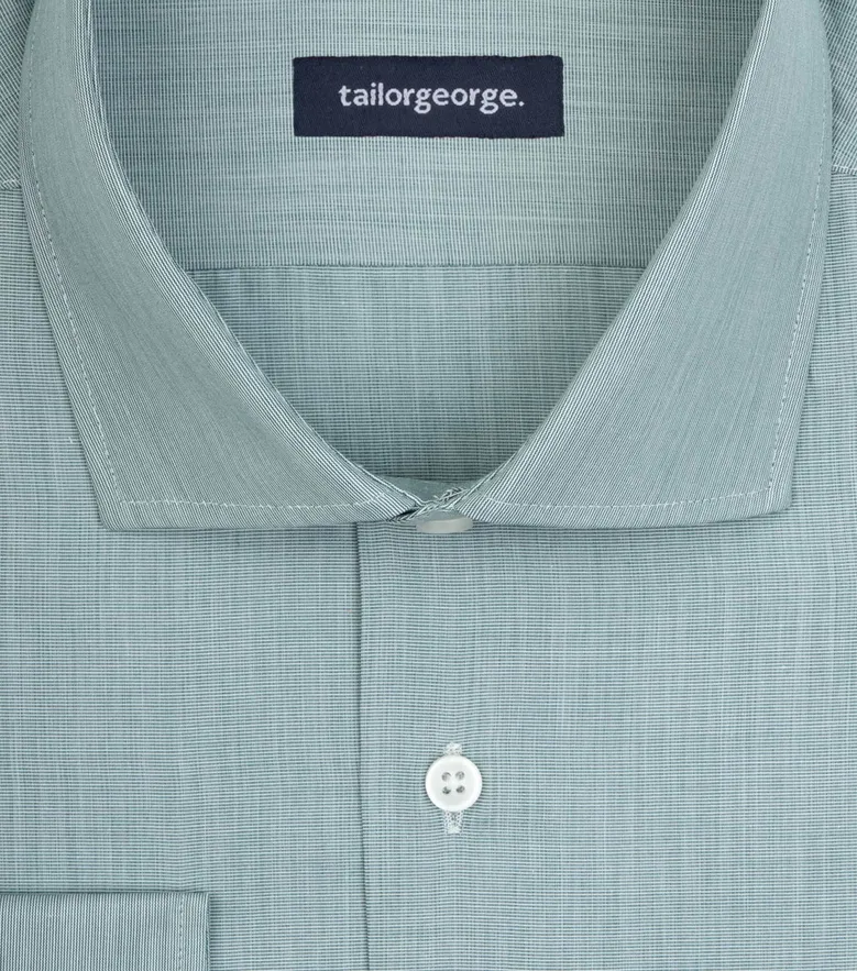 Easy-iron plain white poplin shirt