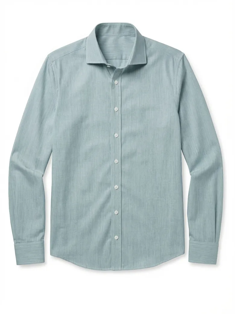 Easy-iron plain white poplin shirt