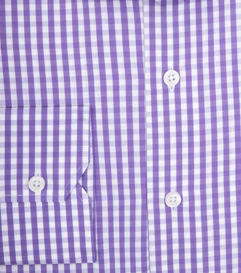 Easy-iron plain white poplin shirt