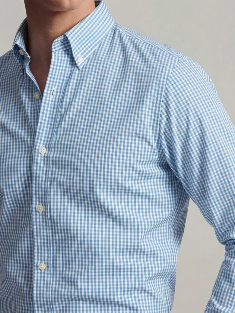 Easy-iron plain white poplin shirt