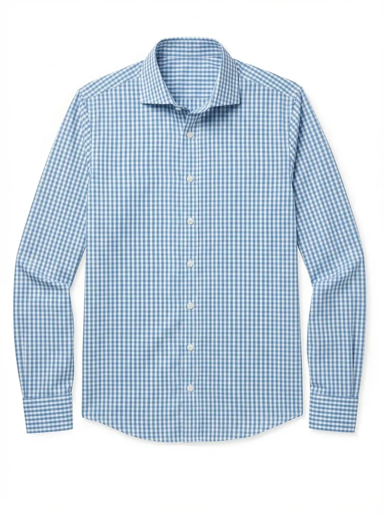 Easy-iron plain white poplin shirt