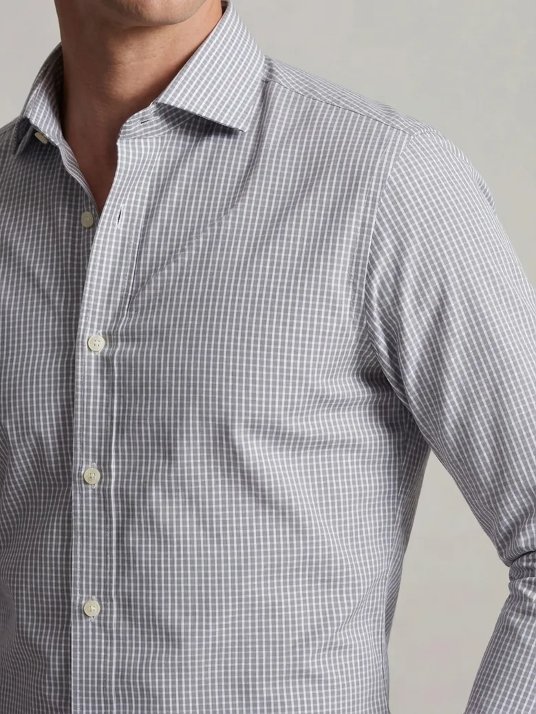 Easy-iron plain white poplin shirt