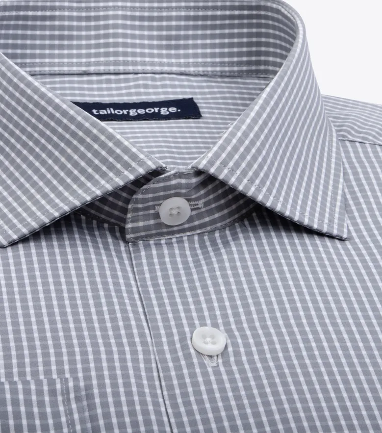 Easy-iron plain white poplin shirt