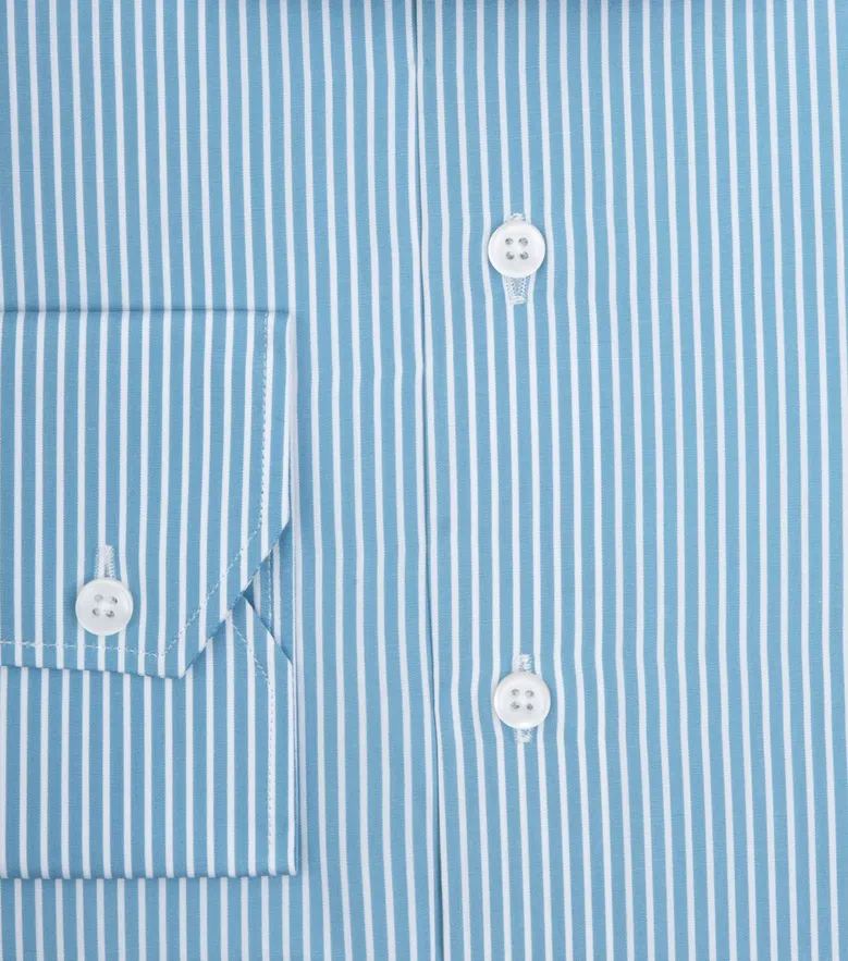 Easy-iron plain white poplin shirt