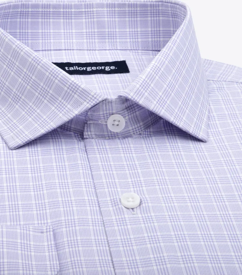 Easy-iron plain white poplin shirt