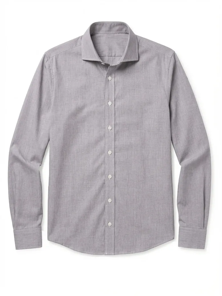 Easy-iron plain white poplin shirt