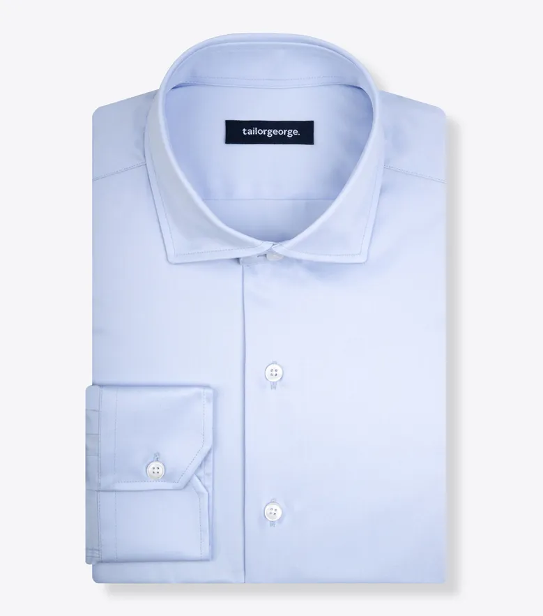 Easy-iron plain white poplin shirt