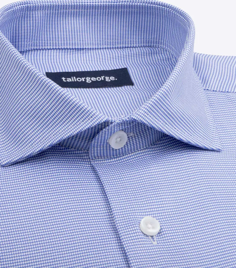 Easy-iron plain white poplin shirt