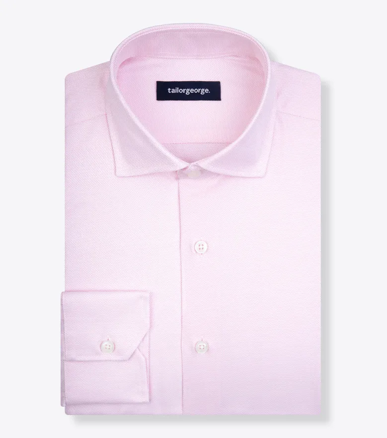 Easy-iron plain white poplin shirt