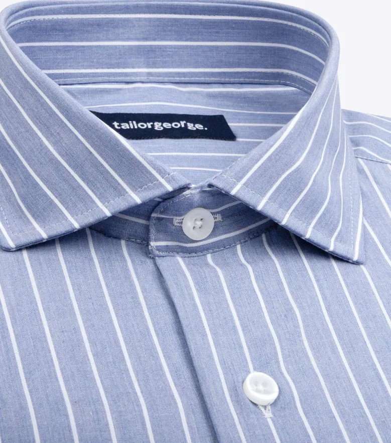 Easy-iron plain white poplin shirt