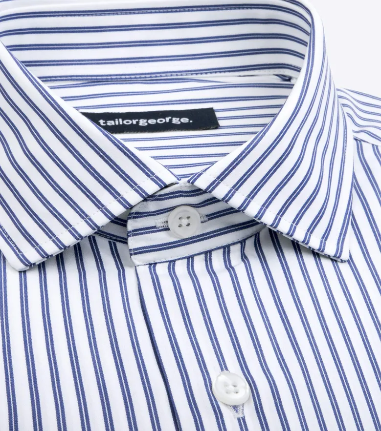 Easy-iron plain white poplin shirt