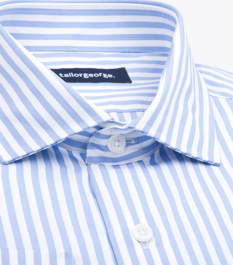 Easy-iron plain white poplin shirt