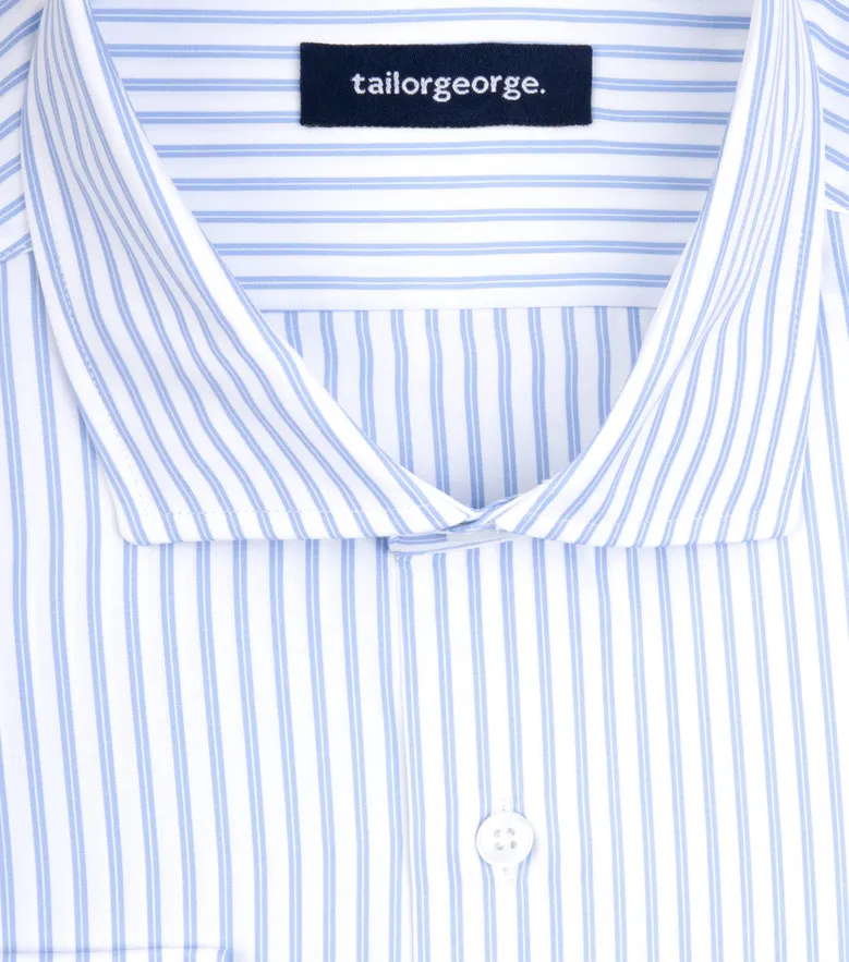 Easy-iron plain white poplin shirt