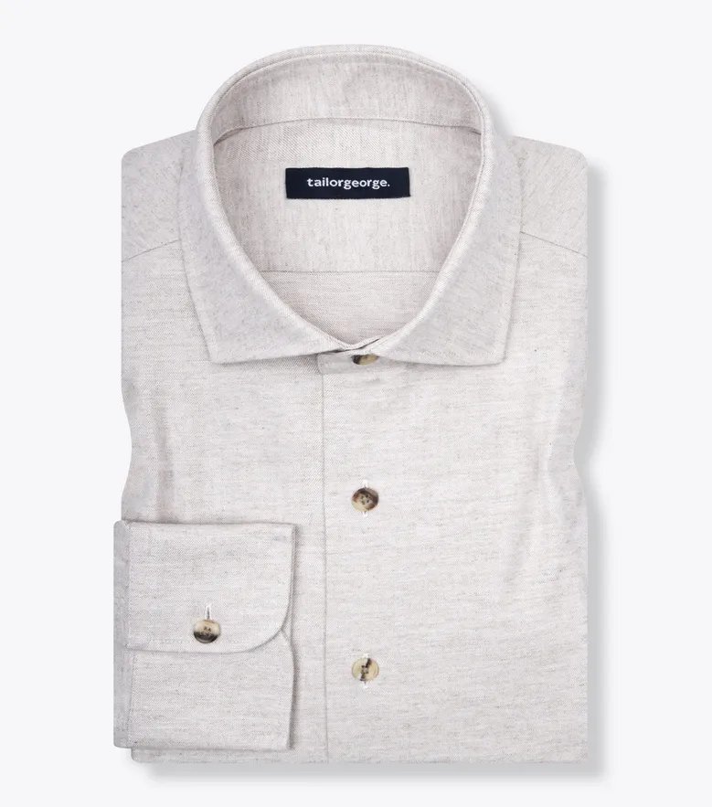 Easy-iron plain white poplin shirt