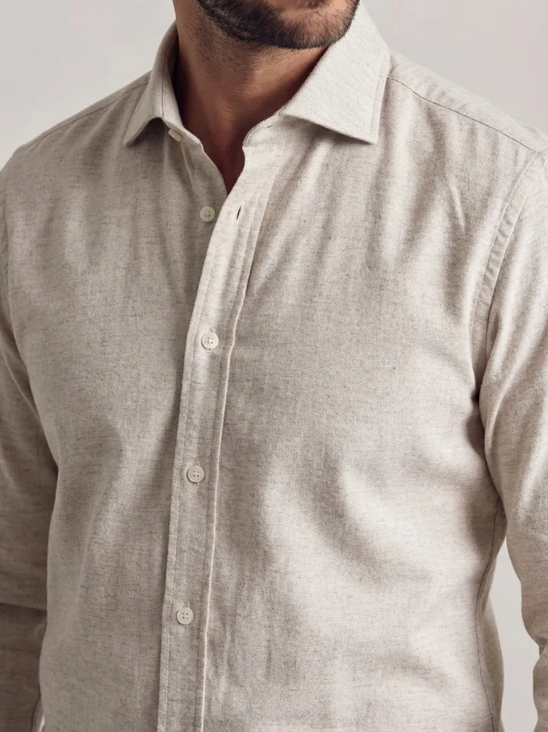 Easy-iron plain white poplin shirt