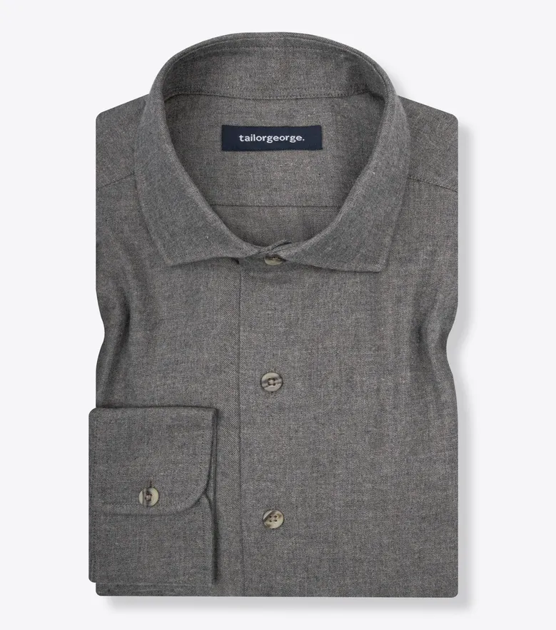Easy-iron plain white poplin shirt