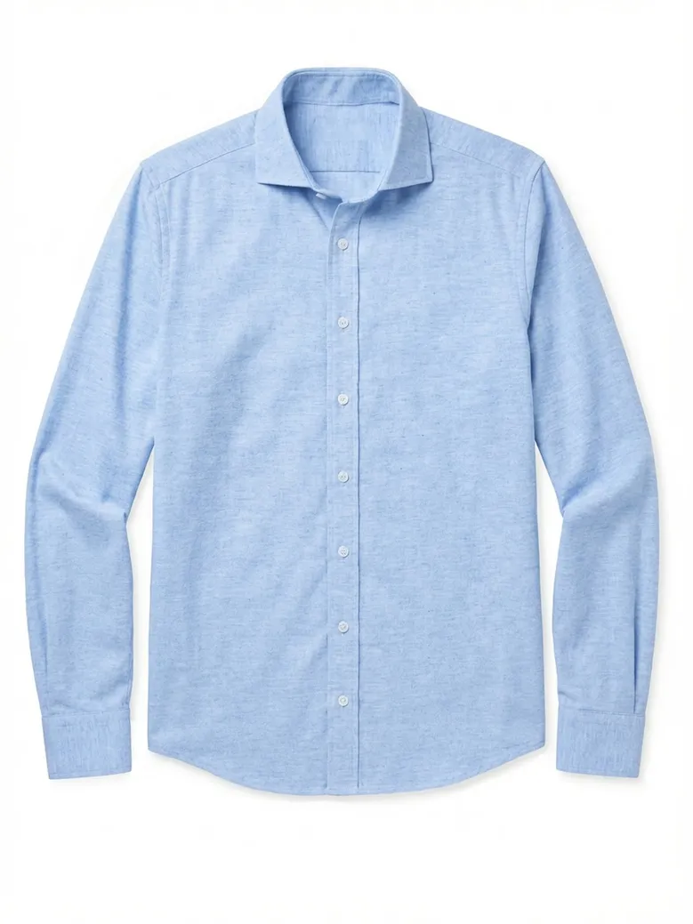 Easy-iron plain white poplin shirt