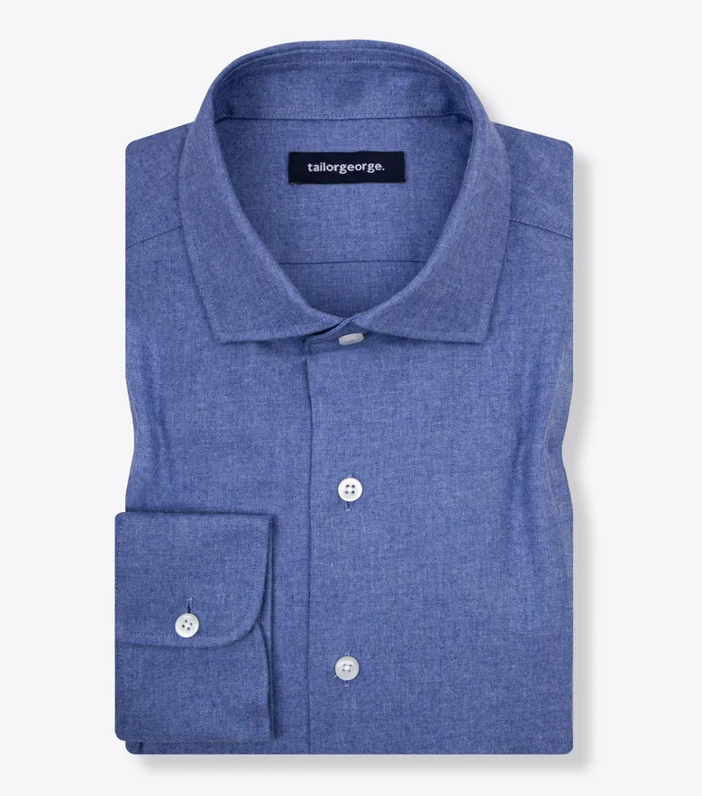 Easy-iron plain white poplin shirt