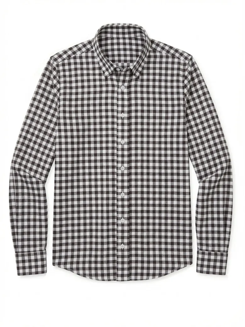 Easy-iron plain white poplin shirt